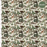 Tropical Forest Animal Design Patterned Digital Printed Fabric